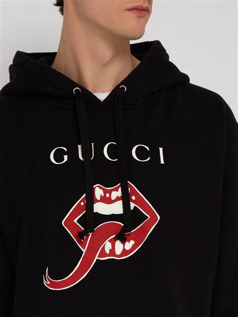 sweater gucci black lips red|Gucci backlash sweater.